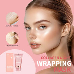 4pcs/set Collagen Jelly Cream Peel-Off Mask Salmon Collagen essence Collagen Overnight Facial Mask Wrapping Firming Moisturizing