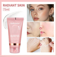 4pcs/set Collagen Jelly Cream Peel-Off Mask Salmon Collagen essence Collagen Overnight Facial Mask Wrapping Firming Moisturizing