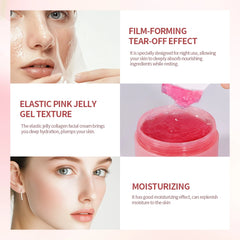 4pcs/set Collagen Jelly Cream Peel-Off Mask Salmon Collagen essence Collagen Overnight Facial Mask Wrapping Firming Moisturizing