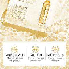 30pcs SADOER 24K Gold Vitamin C Hyaluronic Acid Face Mask Facial Moisturizing Anti Wrinkle Hydrating Facial Masks Skin Care