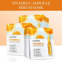 15pcs SADOER 24K Gold Vitamin C Hyaluronic Acid Facial Masks for Face Moisturizing Firming Hydrating Face Mask Facial Skin Care