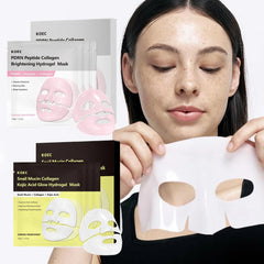 KOEC PDRN Peptide Bio Collagen Hydro-Gel Mask, Snail Mucin & Kojic Acid, Hydro-Gel Sheet Mask for Moisturizing & Pore Care