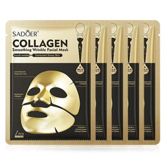 10pcs SADOER Golden Collagen Facial Masks Moisturizing Anti-Aging Anti Wrinkles Face Mask Sheet Collagen Masks Skin Care Product