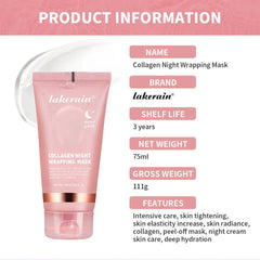 4pcs/set Collagen Jelly Cream Peel-Off Mask Salmon Collagen essence Collagen Overnight Facial Mask Wrapping Firming Moisturizing