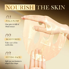 10pcs SADOER Golden Collagen Facial Masks Moisturizing Anti-Aging Anti Wrinkles Face Mask Sheet Collagen Masks Skin Care Product