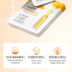30pcs SADOER 24K Gold Vitamin C Hyaluronic Acid Face Mask Facial Moisturizing Anti Wrinkle Hydrating Facial Masks Skin Care