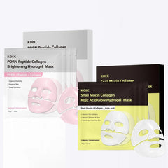 KOEC PDRN Peptide Bio Collagen Hydro-Gel Mask, Snail Mucin & Kojic Acid, Hydro-Gel Sheet Mask for Moisturizing & Pore Care