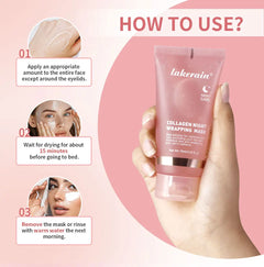 4pcs/set Collagen Jelly Cream Peel-Off Mask Salmon Collagen essence Collagen Overnight Facial Mask Wrapping Firming Moisturizing
